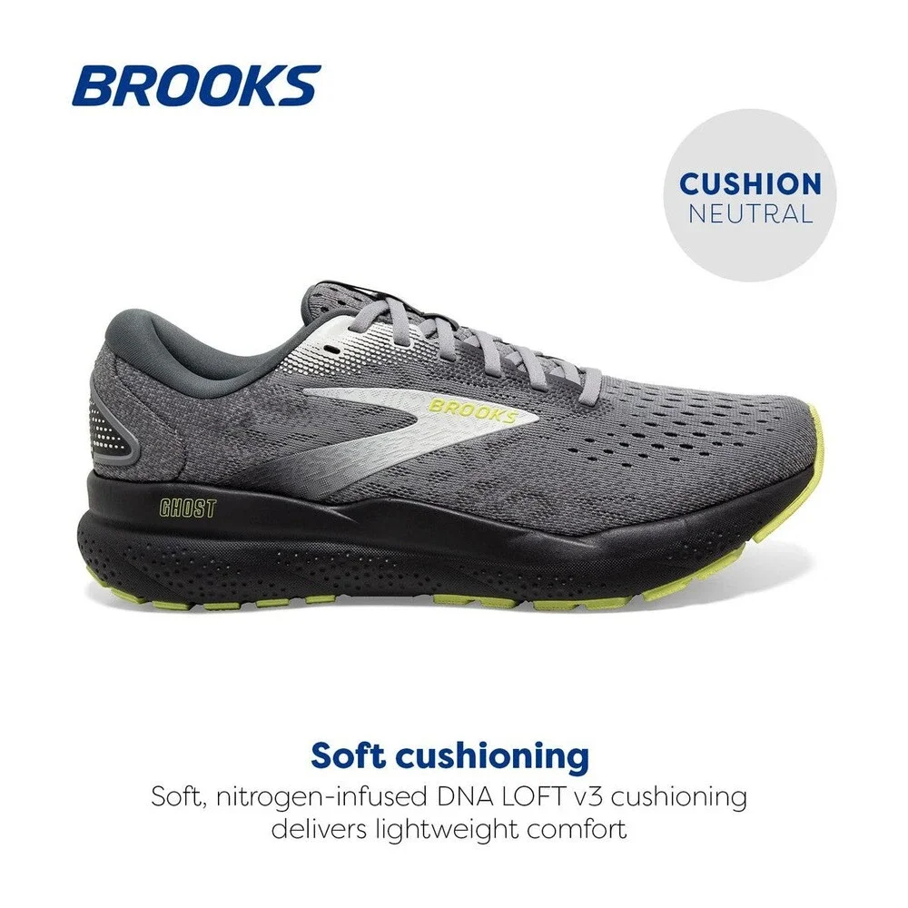 Brooks Men's Ghost 16 Black Primer/Grey/Lime 110418-1D-040